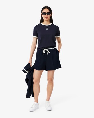 T-shirt in jersey con stemma ricamato