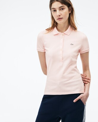 Polo slim fit Lacoste in mini piqu&eacute; di cotone stretch tinta unita