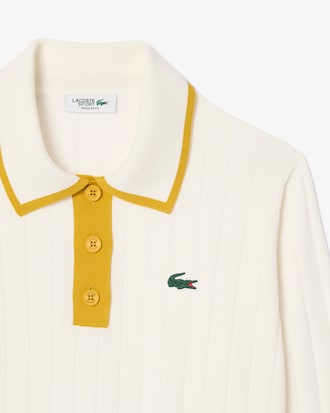 Maglione da golf elasticizzato con collo a polo