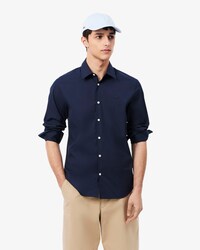 Camicia in popeline elasticizzato slim fit