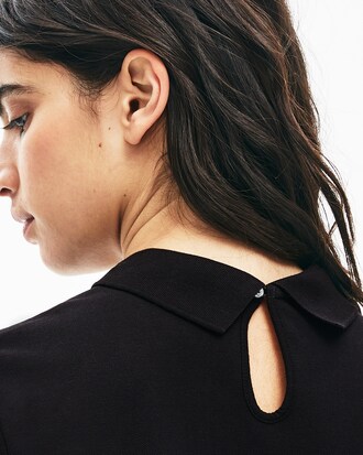 Vestito a polo da donna con coccodrillo di velluto in piqu&eacute; elasticizzato Lacoste LIVE