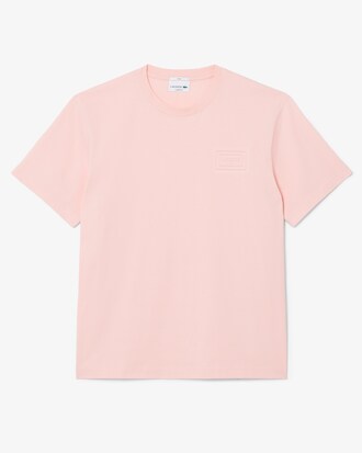 T-shirt in jersey con marchio goffrato
