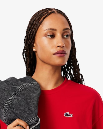 T-shirt con coccodrillo e paesaggio relaxed fit