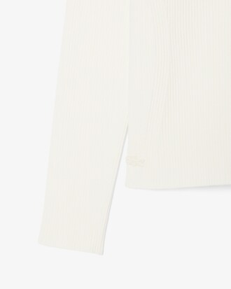 Maglione a collo alto in maglia a coste 3D