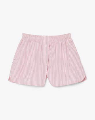 Shorts larghi in popeline leggero a righe