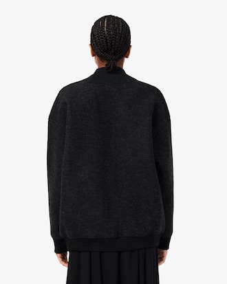 Cardigan oversize in maglia di lana cotta