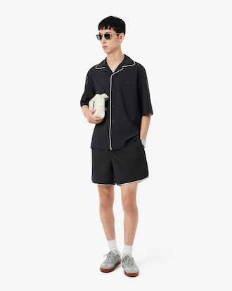 Camicia in lana a maniche corte relaxed fit