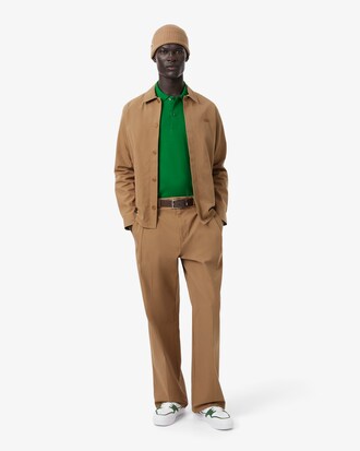 Pantaloni loose fit in twill a pieghe