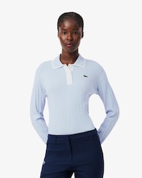 Maglione da golf elasticizzato con collo a polo