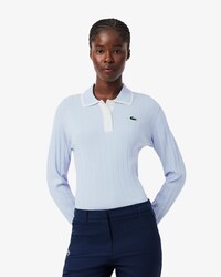 Maglione da golf elasticizzato con collo a polo