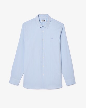 Camicia a righe in popeline stretch slim fit
