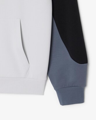 Felpa sportiva colorblock con cappuccio e zip