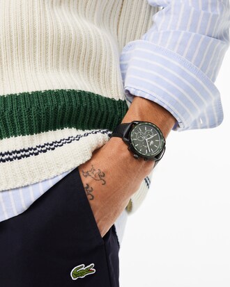 Orologio cronografo in pelle Boston
