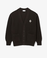 Cardigan in cotone a coste relaxed fit