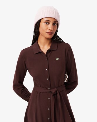 Abito in Petit Piqu&eacute; con cintura e collo a polo