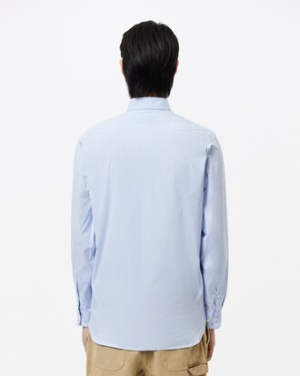 Camicia a righe in popeline stretch slim fit