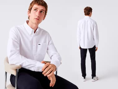 Camicia da uomo Lacoste dal taglio dritto con fantasia a quadri