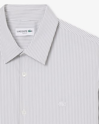Camicia a righe in popeline elasticizzato slim fit