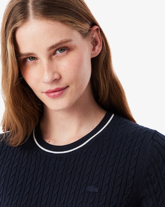 Maglione a maniche corte in maglia a trecce