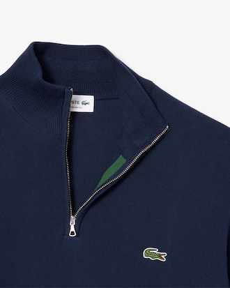 Pullover in cotone a collo alto con zip