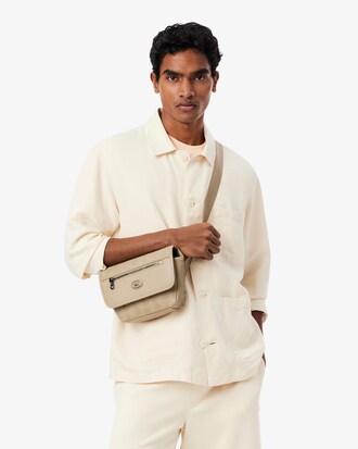 Borsa messenger mini in pelle con monogramma