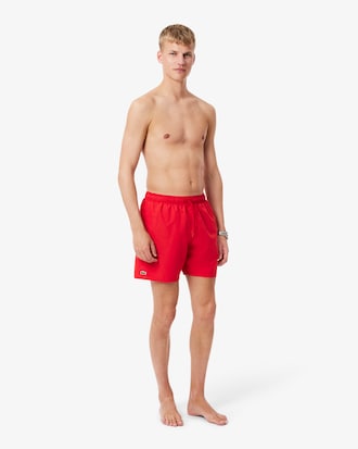 Pantaloncini da bagno monocromatici di lunghezza media