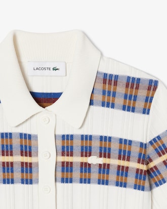 Maglione in maglia a coste con collo a polo