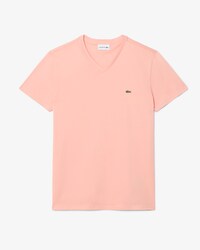 T-shirt con collo a V in jersey di cotone Pima leggero