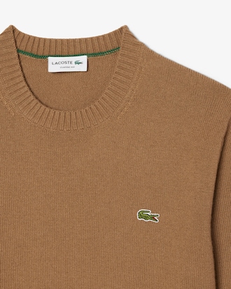 Maglione a girocollo in lana cardata