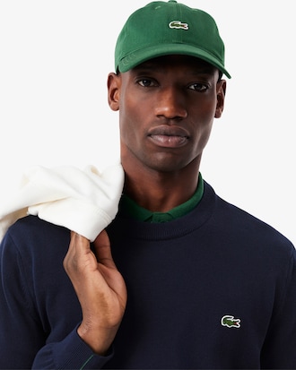 Pullover girocollo monocromatico in cotone