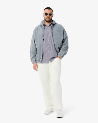 Camicia a righe in popeline stretch slim fit