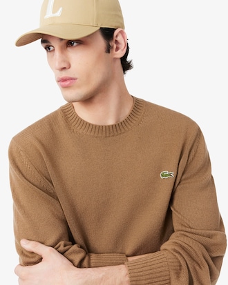 Maglione a girocollo in lana cardata
