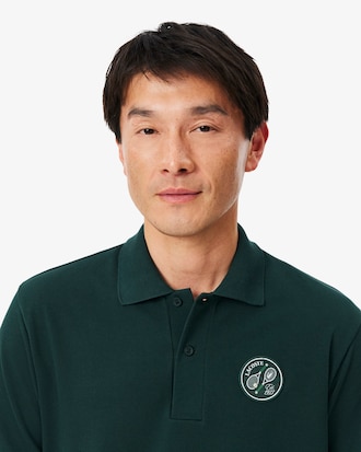 Polo classic fit in petit piqu&eacute; con stemma