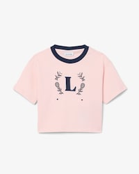 T-shirt in cotone con stemma a contrasto