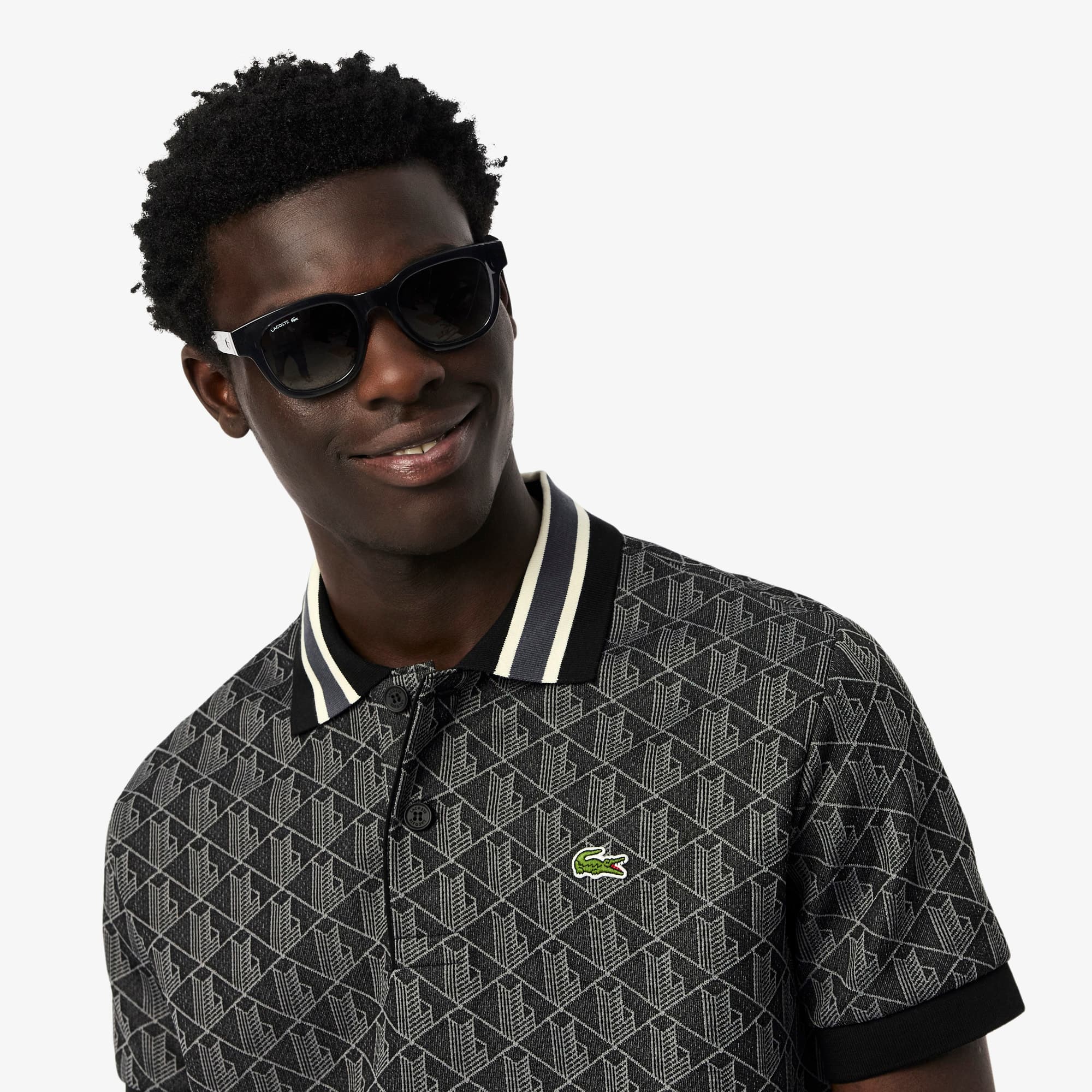 Men's Classic Fit Monogram Polo - Polo Shirts - New In 2025