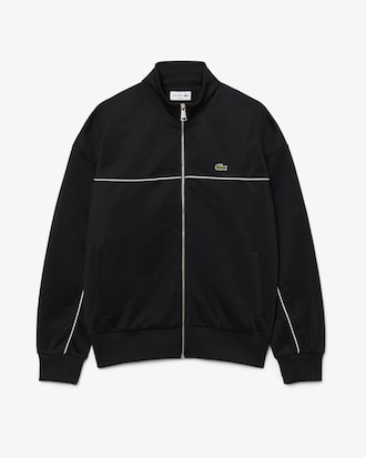 Felpa con zip e bordo