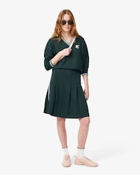 Gonna a pieghe in piqu&eacute; interlock