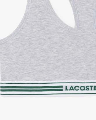 Bralette in cotone stretch con fascia a contrasto