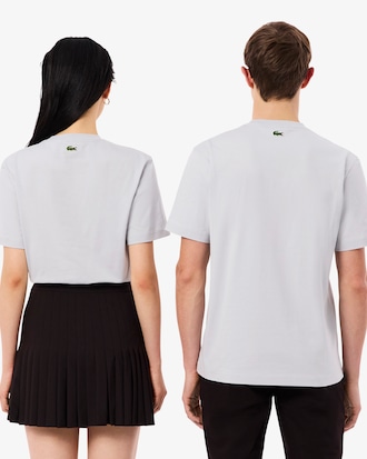 T-shirt in jersey con marchio goffrato