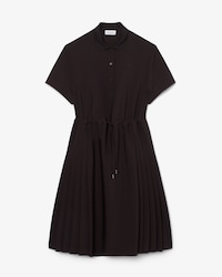 Abito polo plissettato in misto lana