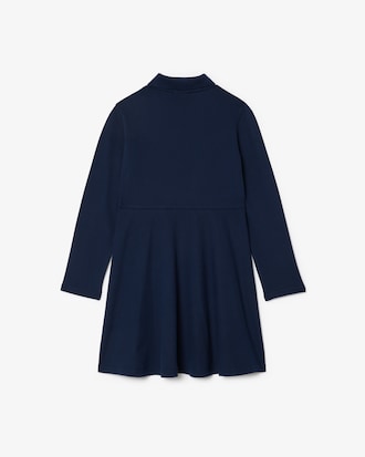 Vestito polo a maniche lunghe in piqué stretch