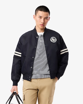 Bomber in nylon impermeabile con badge ricamato