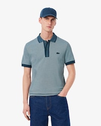 Polo regular fit in piqué caviar