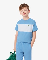 T-shirt in jersey di cotone color block