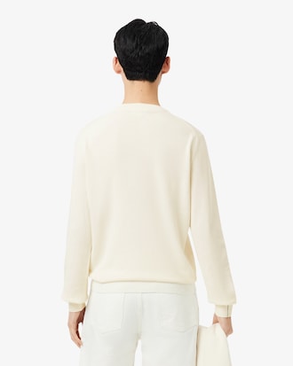 Pullover girocollo monocromatico in cotone