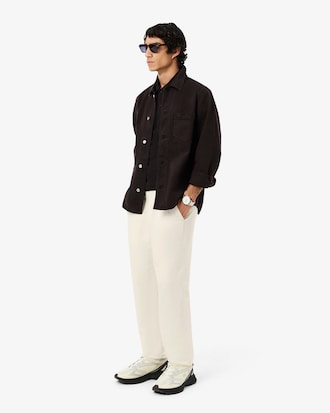 Pantaloni chino regular fit in lino