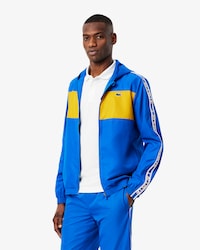 Giacca sportiva a righe con logo color block