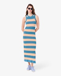 Abito polo in cotone a righe