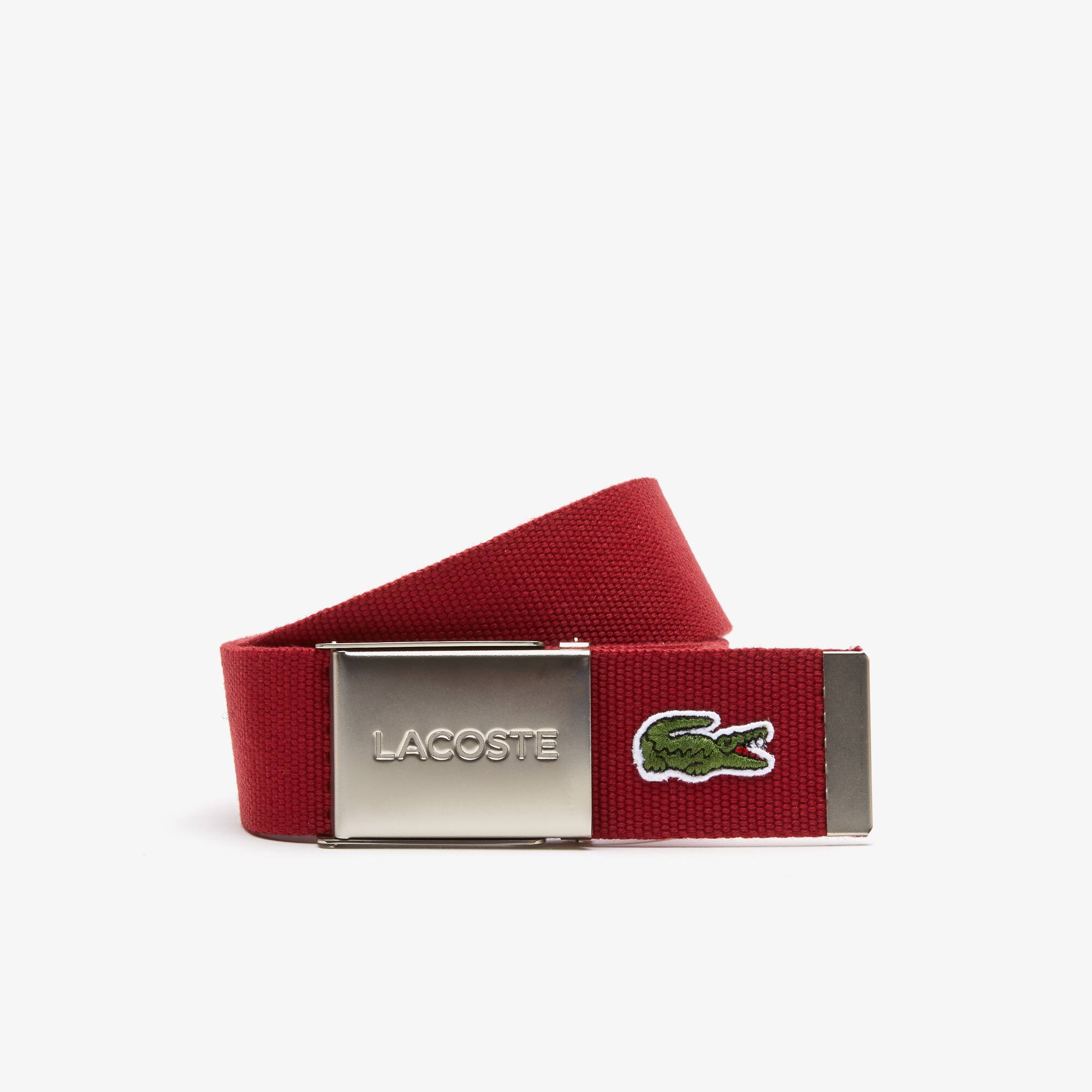 Lacoste Cinto masculino Made in France em tecido com fivela com gravação Lacoste. 1 Lacoste Cinto masculino Made in France em tecido com fivela com gravação Lacoste. 1