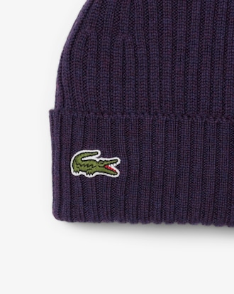 Berretto in lana spazzolata a costine